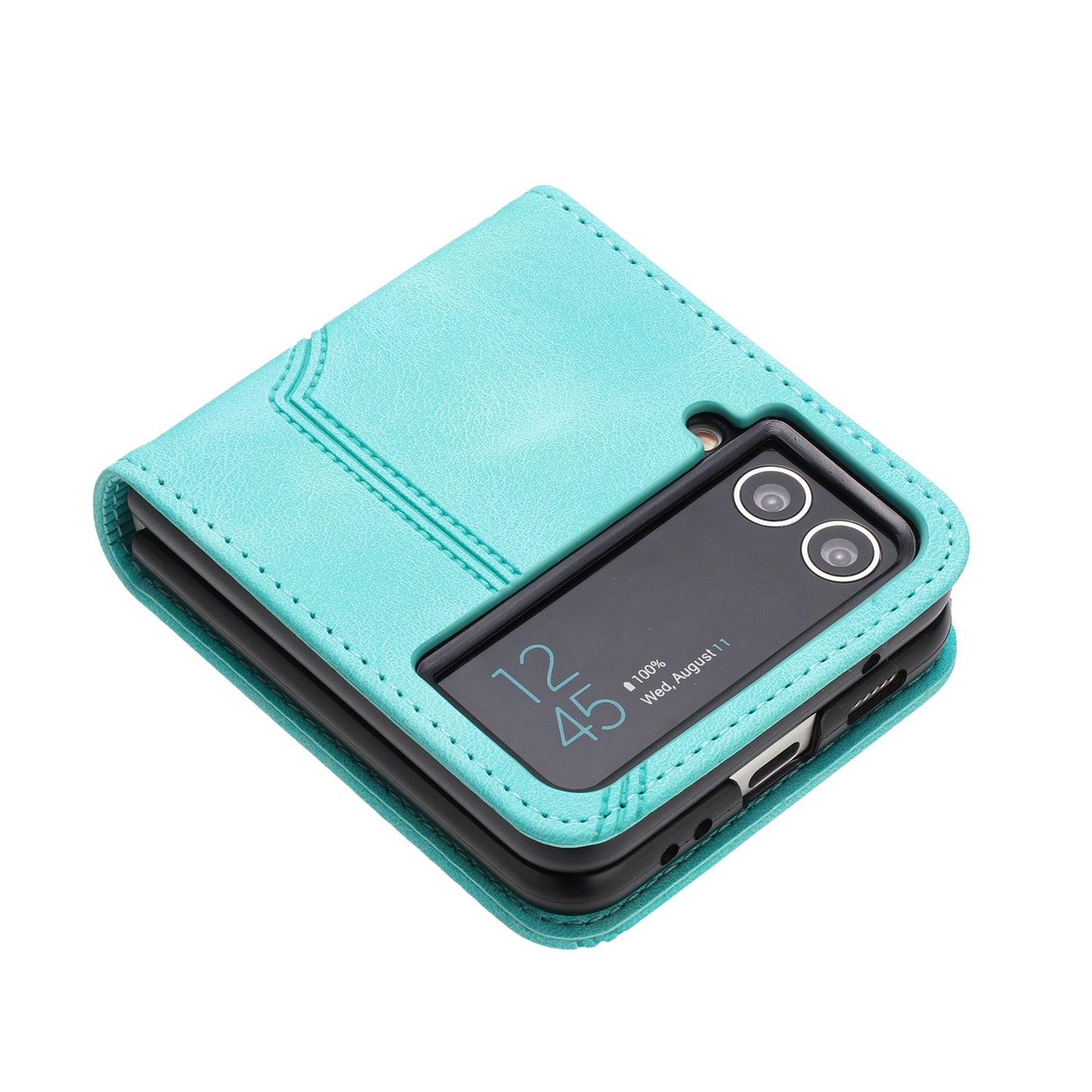 YX0030 Folding Phone Case for Samsung Galaxy Z Flip3 5G , PU Leather Imprinted Pattern Slim Cover