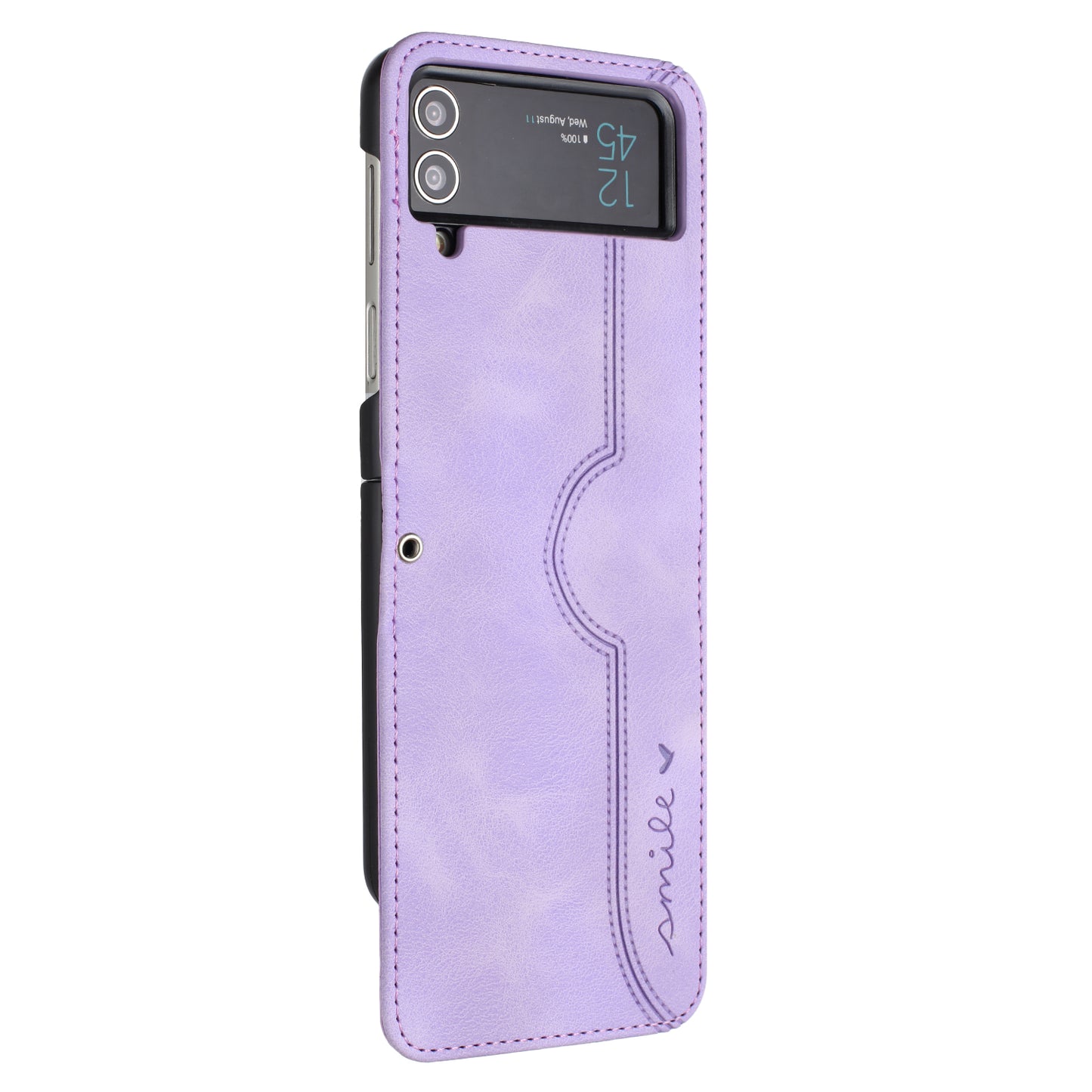 YX0030 Folding Phone Case for Samsung Galaxy Z Flip3 5G , PU Leather Imprinted Pattern Slim Cover