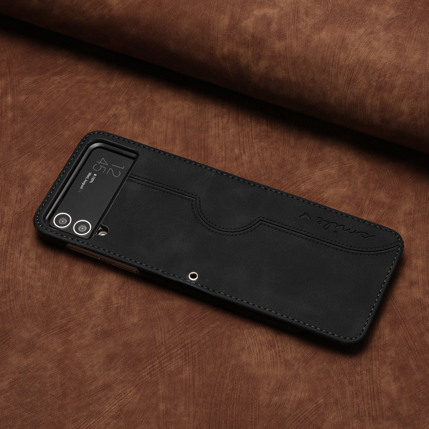 YX0030 Leather Cover for Samsung Galaxy Z Flip4 5G , Imprinted Pattern Slim Fit Protective Phone Case