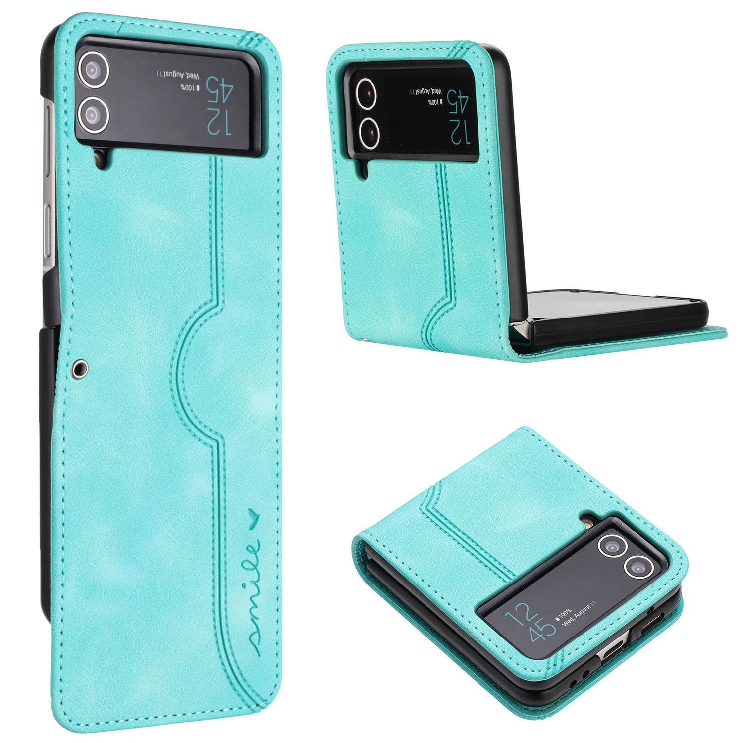 YX0030 Leather Cover for Samsung Galaxy Z Flip4 5G , Imprinted Pattern Slim Fit Protective Phone Case