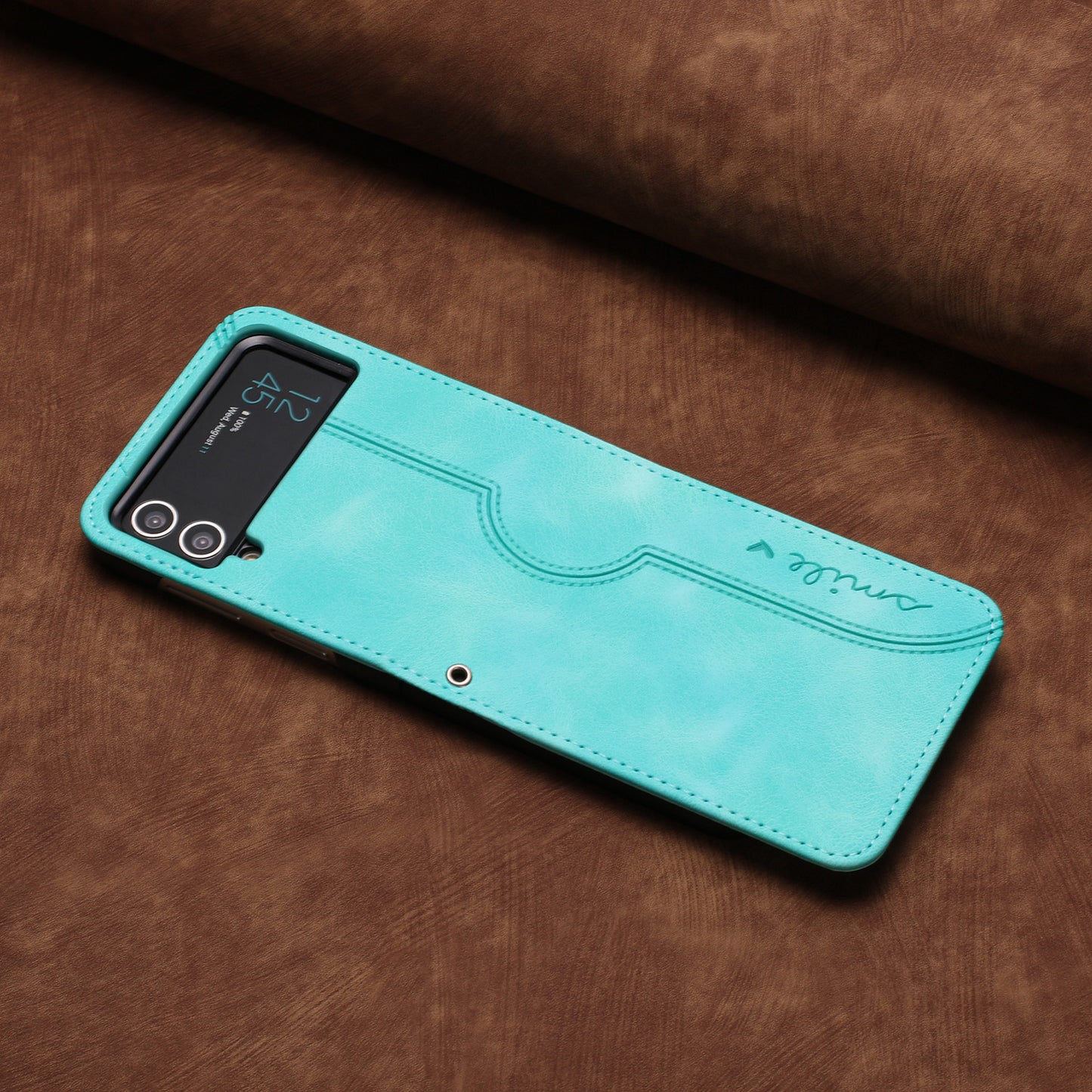 YX0030 Leather Cover for Samsung Galaxy Z Flip4 5G , Imprinted Pattern Slim Fit Protective Phone Case