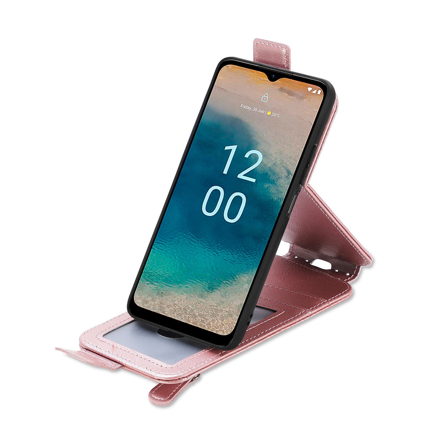 For Nokia G22 Phone Cover PU Leather Stand Wallet Vertical Flip Protective Phone Case