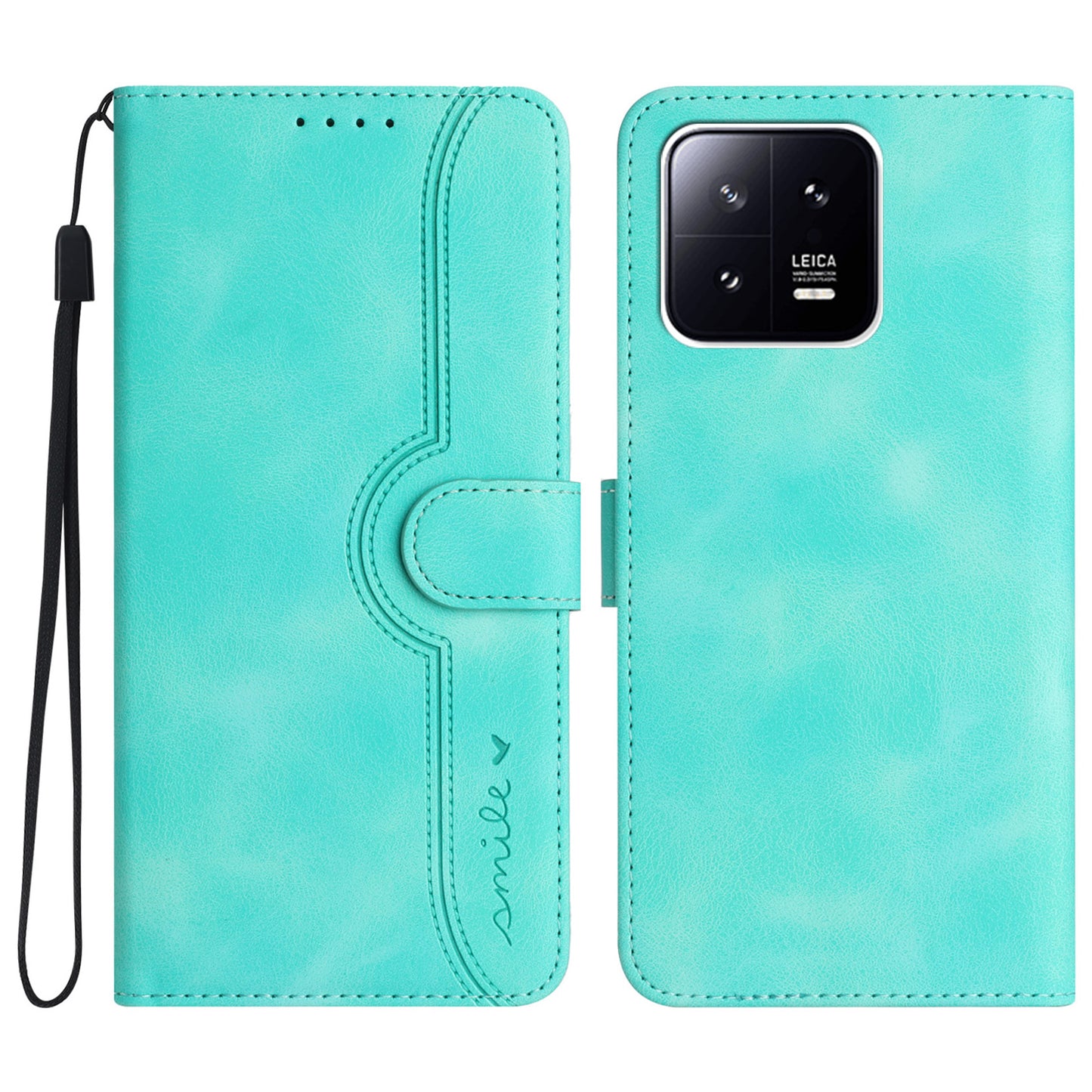 YX0030 PU Leather Flip Cover for Xiaomi 13 Shockproof Wallet Phone Case Imprinted Pattern Anti-Drop Phone Shell