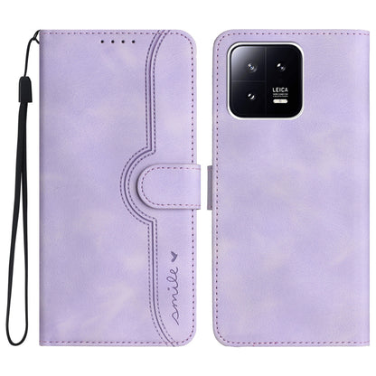 YX0030 PU Leather Flip Cover for Xiaomi 13 Shockproof Wallet Phone Case Imprinted Pattern Anti-Drop Phone Shell