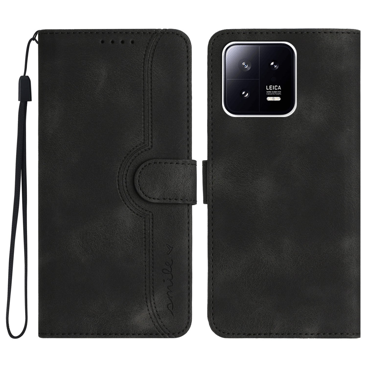 YX0030 PU Leather Flip Cover for Xiaomi 13 Shockproof Wallet Phone Case Imprinted Pattern Anti-Drop Phone Shell