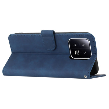 YX0030 PU Leather Flip Cover for Xiaomi 13 Shockproof Wallet Phone Case Imprinted Pattern Anti-Drop Phone Shell