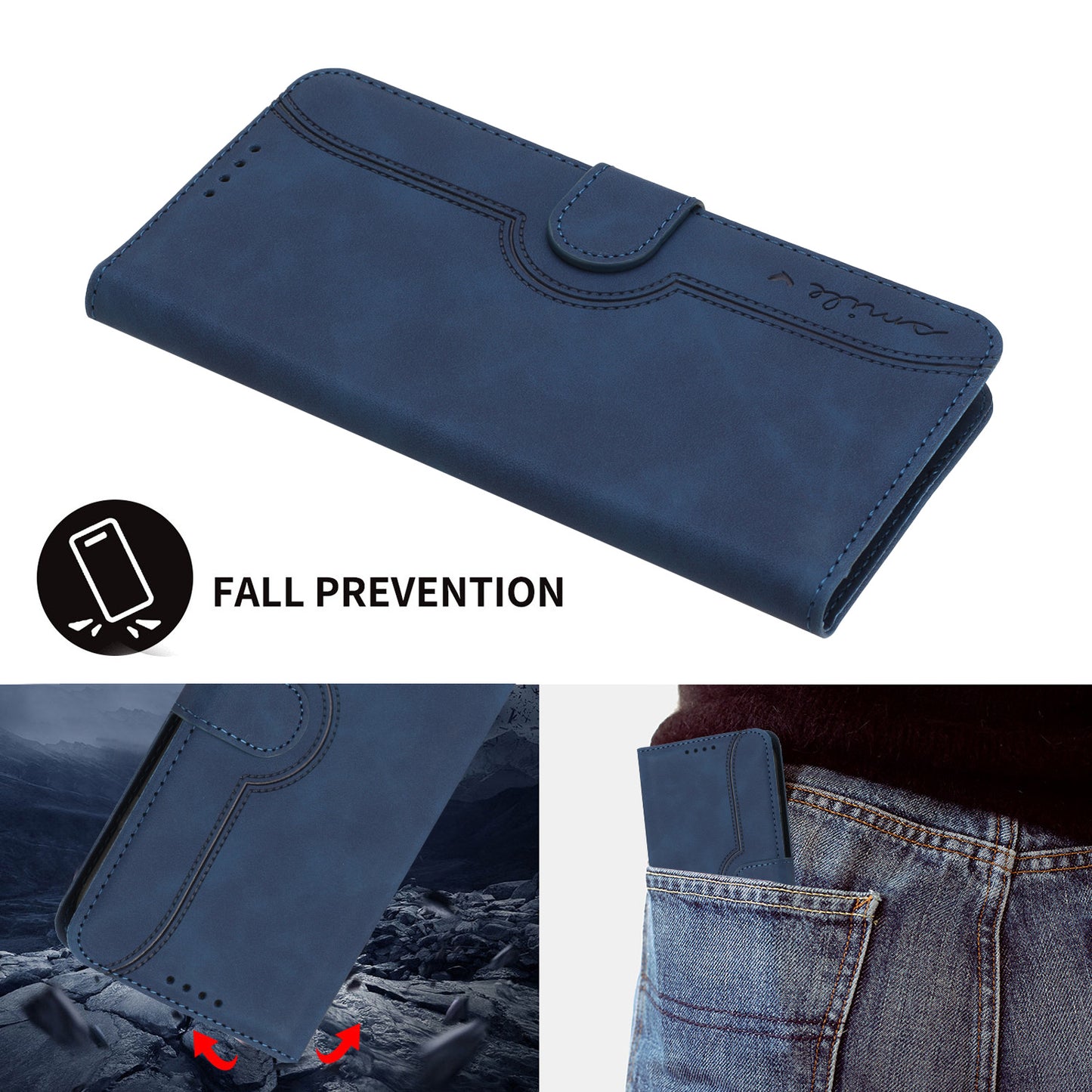 YX0030 PU Leather Flip Cover for Xiaomi 13 Shockproof Wallet Phone Case Imprinted Pattern Anti-Drop Phone Shell