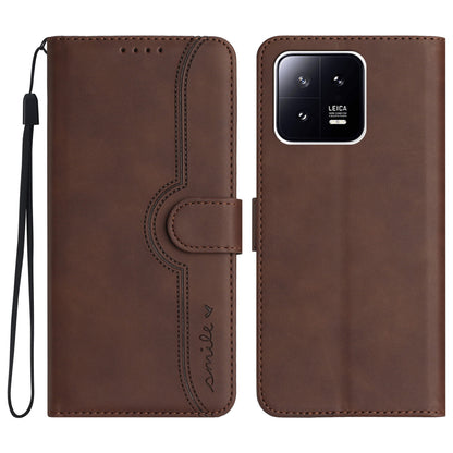 YX0030 PU Leather Flip Cover for Xiaomi 13 Shockproof Wallet Phone Case Imprinted Pattern Anti-Drop Phone Shell