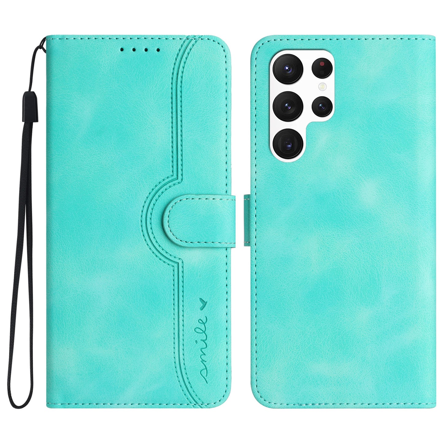 YX0030 Wallet Phone Case for Samsung Galaxy S23 Ultra Imprinted Pattern PU Leather Flip Cover Anti-Shock Phone Shell