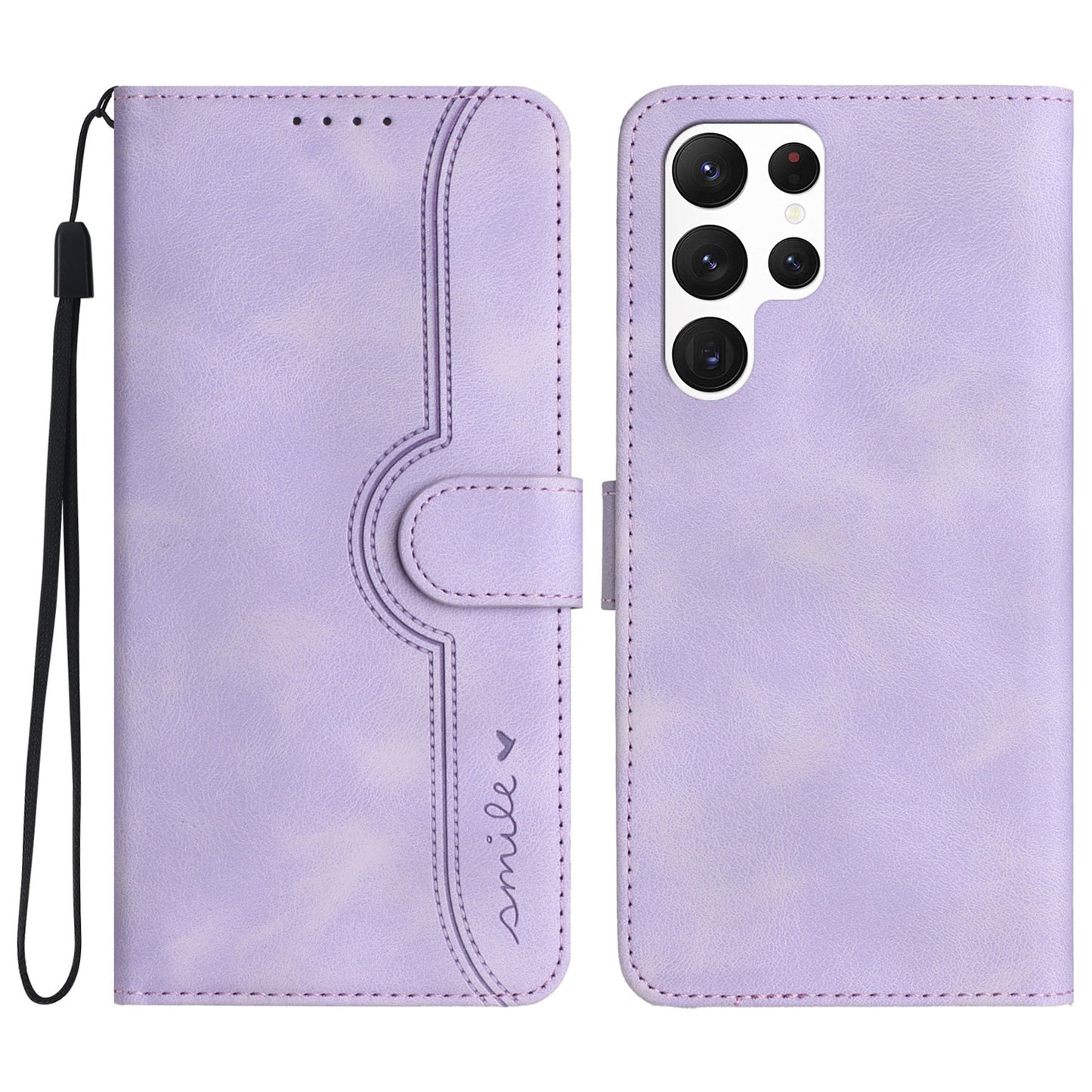 YX0030 Wallet Phone Case for Samsung Galaxy S23 Ultra Imprinted Pattern PU Leather Flip Cover Anti-Shock Phone Shell