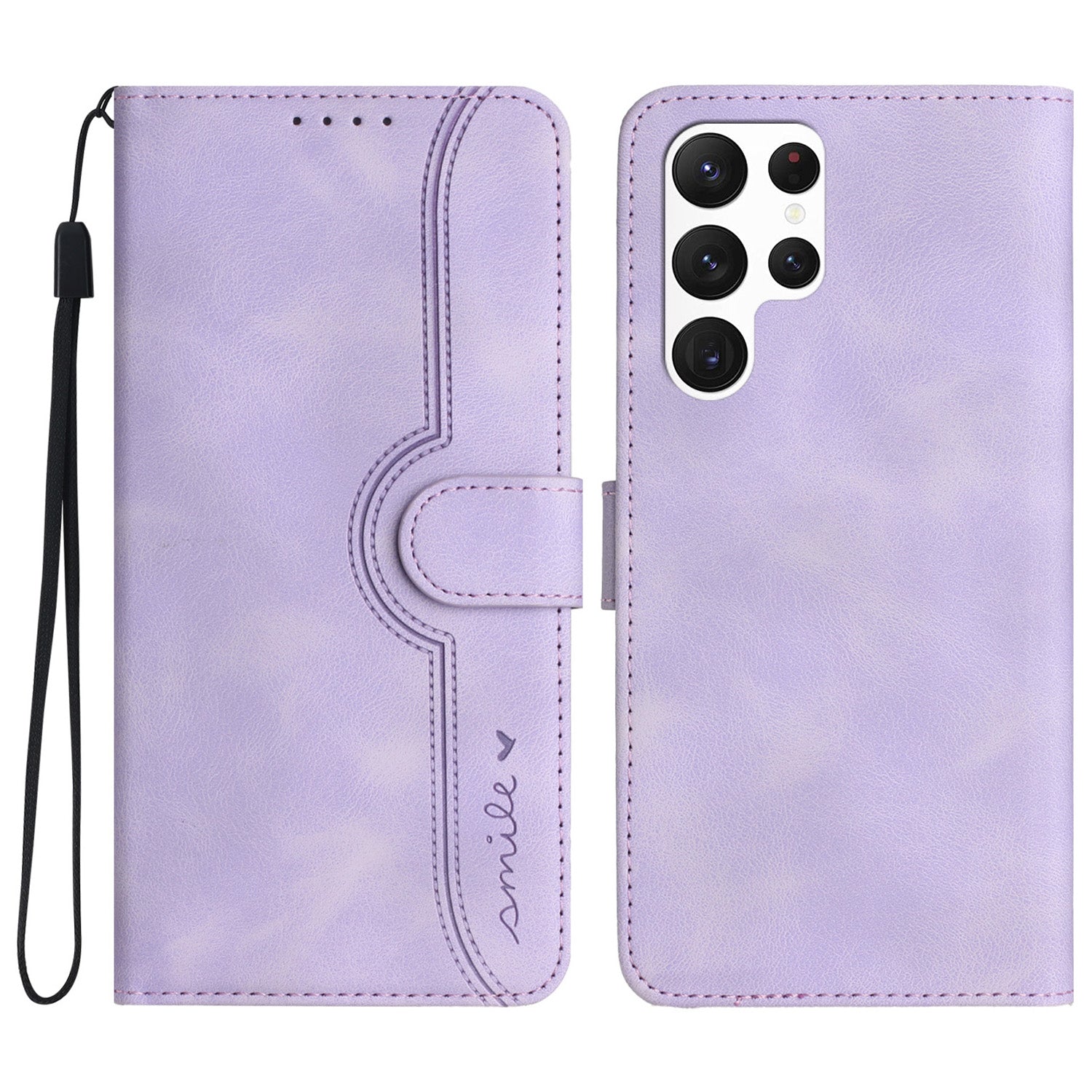 YX0030 Wallet Phone Case for Samsung Galaxy S23 Ultra Imprinted Pattern PU Leather Flip Cover Anti-Shock Phone Shell