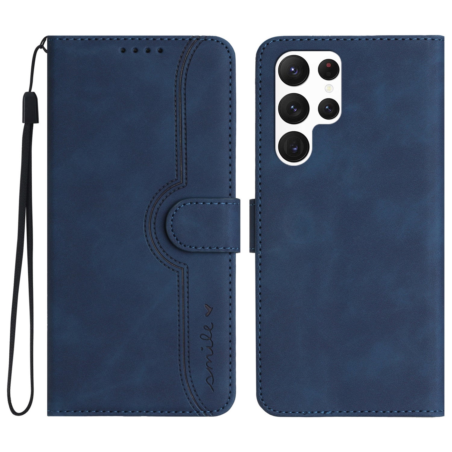 YX0030 Wallet Phone Case for Samsung Galaxy S23 Ultra Imprinted Pattern PU Leather Flip Cover Anti-Shock Phone Shell