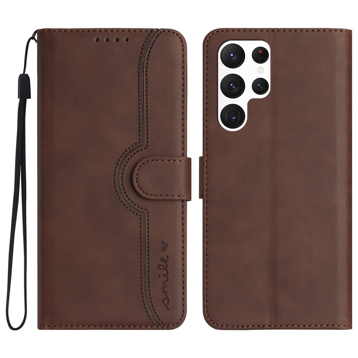 YX0030 Wallet Phone Case for Samsung Galaxy S23 Ultra Imprinted Pattern PU Leather Flip Cover Anti-Shock Phone Shell