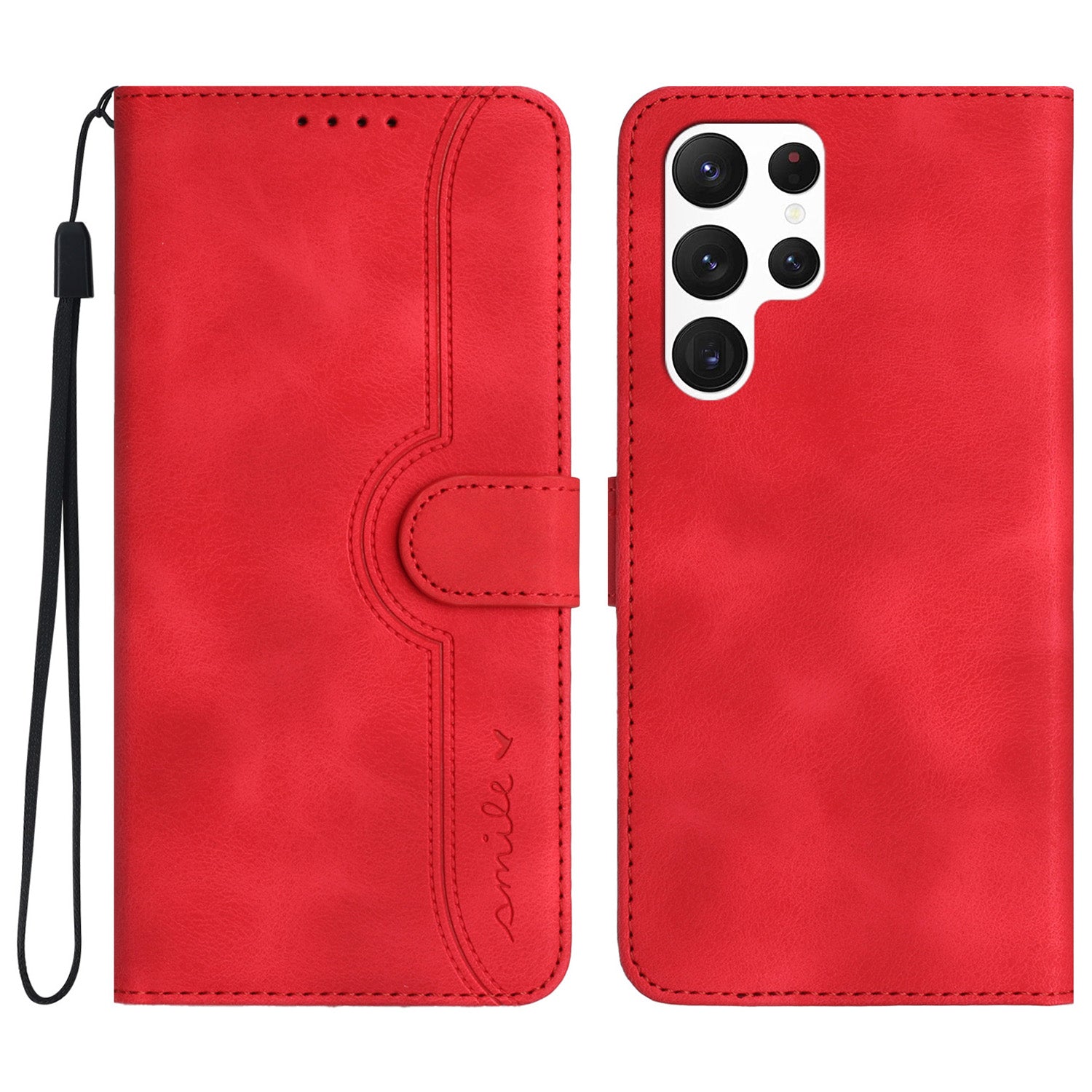 YX0030 Wallet Phone Case for Samsung Galaxy S23 Ultra Imprinted Pattern PU Leather Flip Cover Anti-Shock Phone Shell