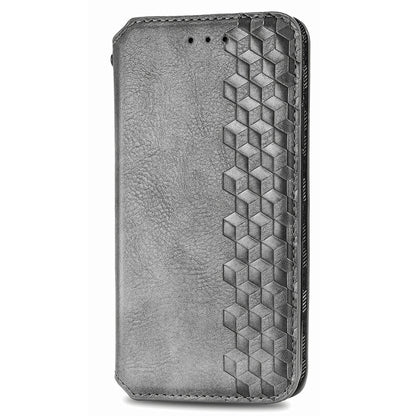 For Nokia C32 Anti-Scratch Phone Shell Case Rhombus Imprint Shockproof Leather Wallet Stand Cover