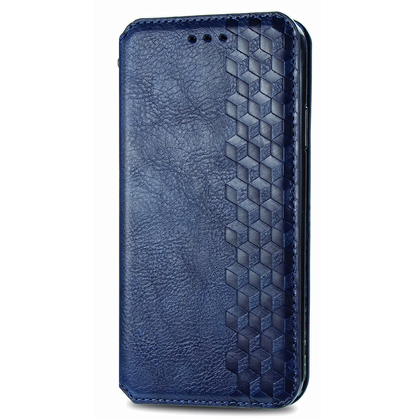 For Nokia C32 Anti-Scratch Phone Shell Case Rhombus Imprint Shockproof Leather Wallet Stand Cover