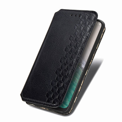 For Nokia C32 Anti-Scratch Phone Shell Case Rhombus Imprint Shockproof Leather Wallet Stand Cover