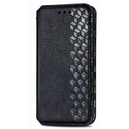 For Nokia C32 Anti-Scratch Phone Shell Case Rhombus Imprint Shockproof Leather Wallet Stand Cover