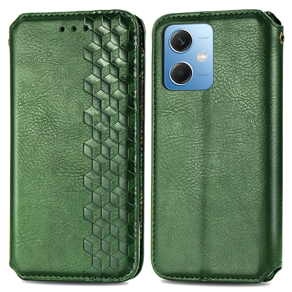 For Xiaomi Poco X5 5G / Redmi Note 12 5G (Global) / (China) / (India) Phone Cover Rhombus Imprint Stand Leather Wallet Case