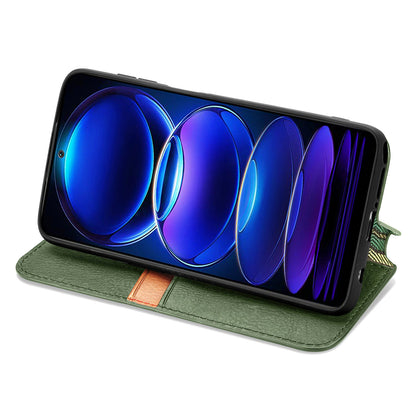 For Xiaomi Poco X5 5G / Redmi Note 12 5G (Global) / (China) / (India) Phone Cover Rhombus Imprint Stand Leather Wallet Case