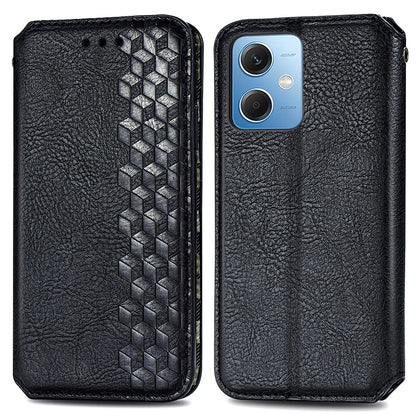 For Xiaomi Poco X5 5G / Redmi Note 12 5G (Global) / (China) / (India) Phone Cover Rhombus Imprint Stand Leather Wallet Case