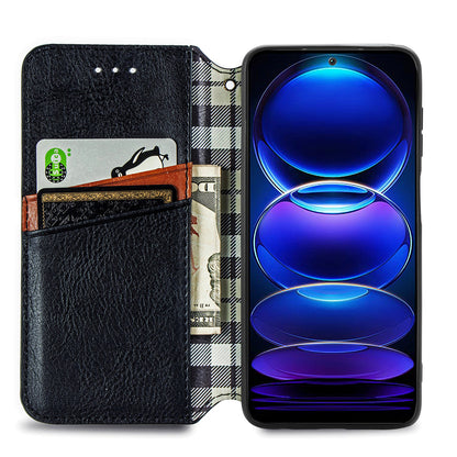 For Xiaomi Poco X5 5G / Redmi Note 12 5G (Global) / (China) / (India) Phone Cover Rhombus Imprint Stand Leather Wallet Case