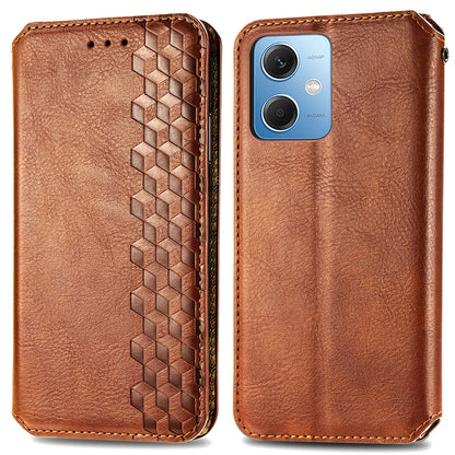 For Xiaomi Poco X5 5G / Redmi Note 12 5G (Global) / (China) / (India) Phone Cover Rhombus Imprint Stand Leather Wallet Case