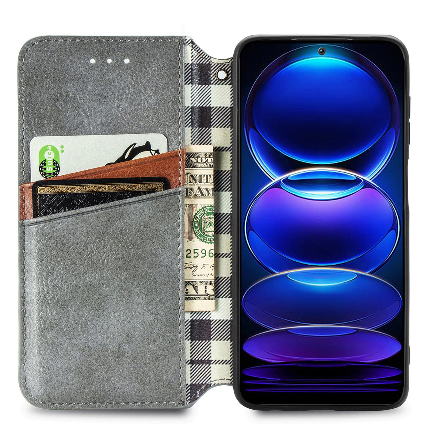 For Xiaomi Poco X5 5G / Redmi Note 12 5G (Global) / (China) / (India) Phone Cover Rhombus Imprint Stand Leather Wallet Case
