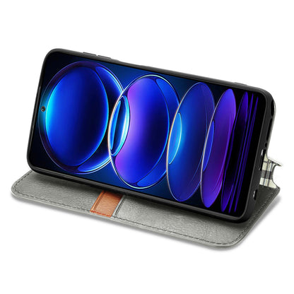 For Xiaomi Poco X5 5G / Redmi Note 12 5G (Global) / (China) / (India) Phone Cover Rhombus Imprint Stand Leather Wallet Case