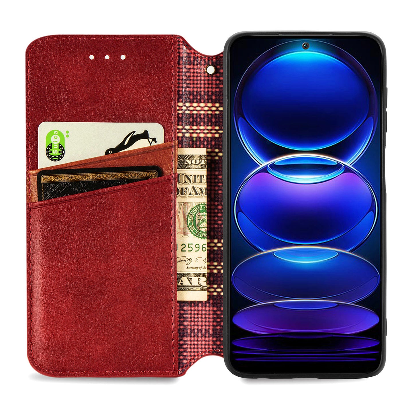 For Xiaomi Poco X5 5G / Redmi Note 12 5G (Global) / (China) / (India) Phone Cover Rhombus Imprint Stand Leather Wallet Case
