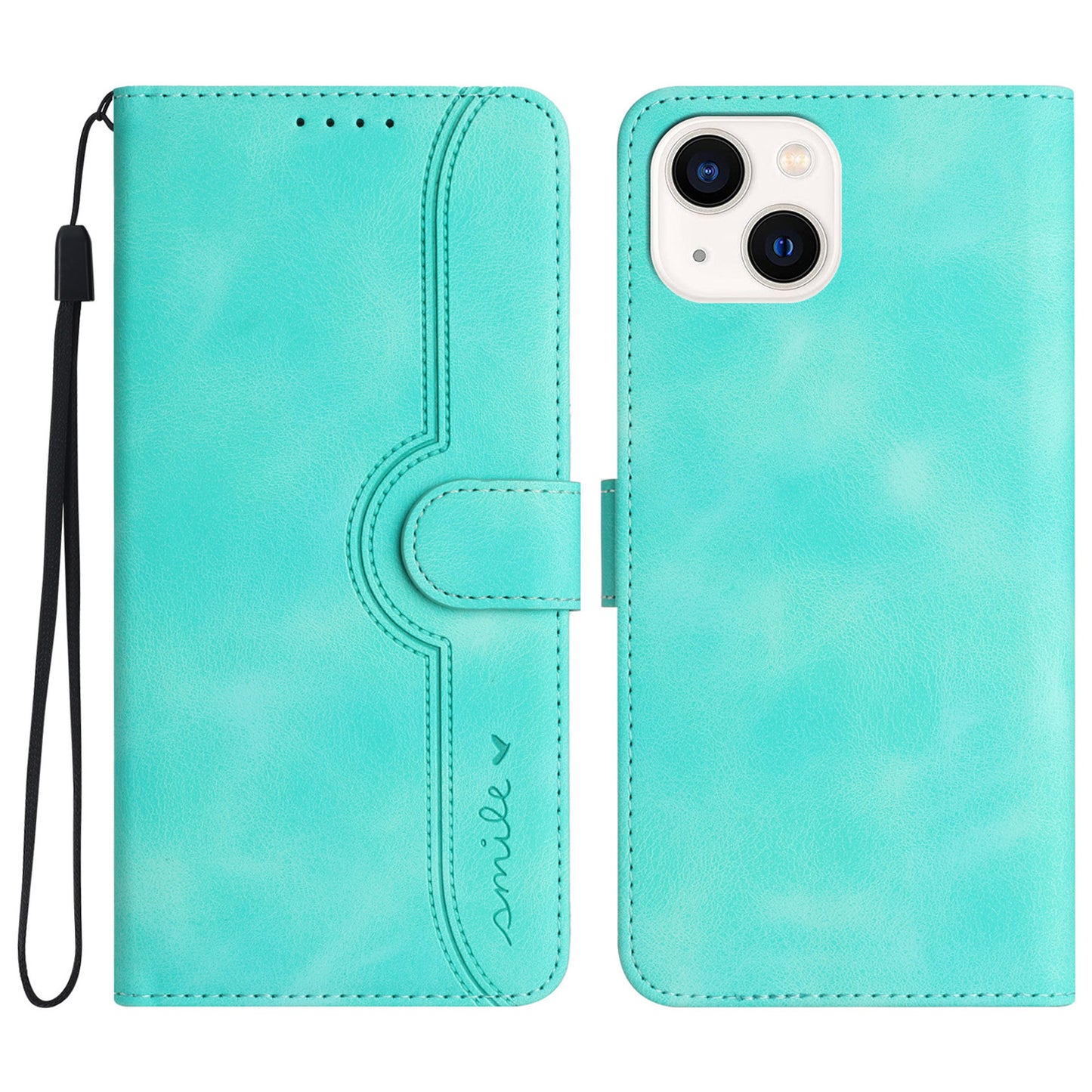 YX003 For iPhone 13 / 14 Cell Phone Case Imprinted Pattern PU Leather Stand Multifunction Wallet Flip Cover