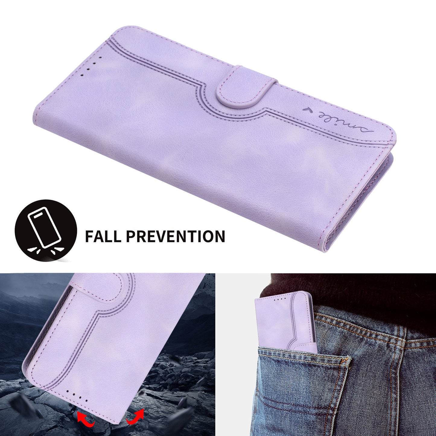 YX003 For iPhone 13 Pro Max 6.7 inch PU Leather Shockproof Phone Case Flip Stand Imprinted Wallet Cover