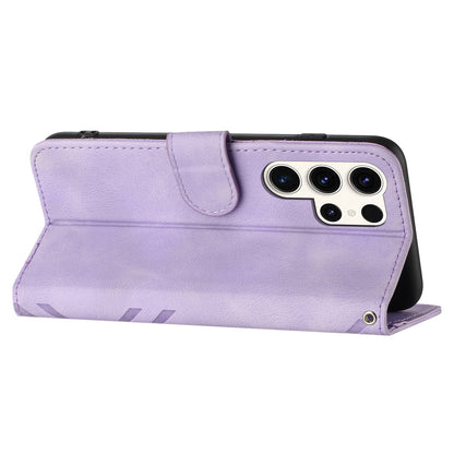 YX0040 For Samsung Galaxy S23 Ultra Phone Case Leather Wallet Stand Imprinted Cover