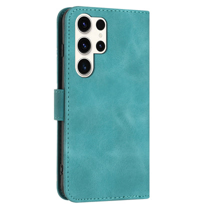 YX0040 For Samsung Galaxy S23 Ultra Phone Case Leather Wallet Stand Imprinted Cover