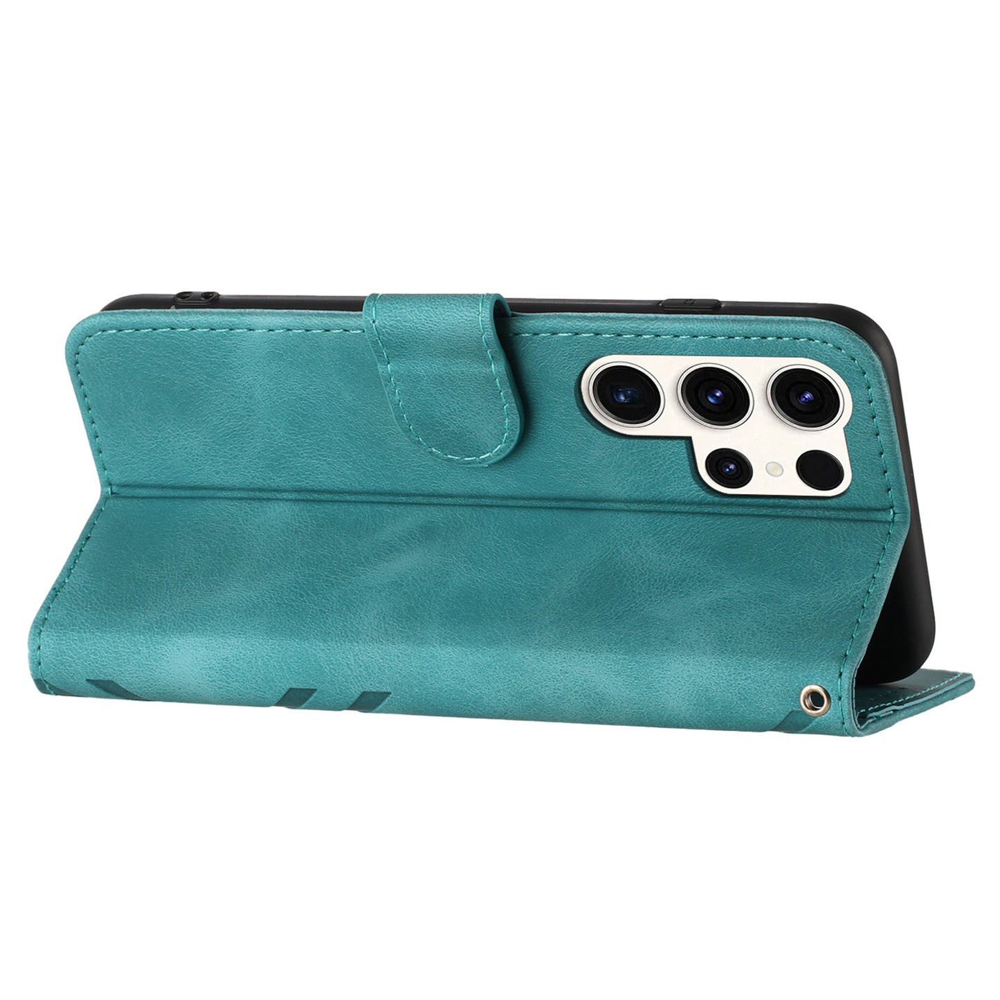 YX0040 For Samsung Galaxy S23 Ultra Phone Case Leather Wallet Stand Imprinted Cover