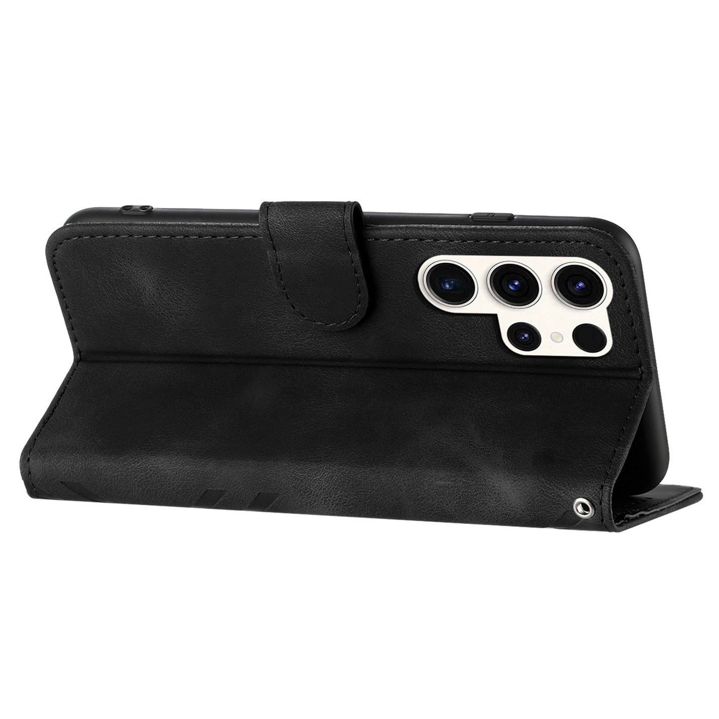 YX0040 For Samsung Galaxy S23 Ultra Phone Case Leather Wallet Stand Imprinted Cover