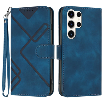YX0040 For Samsung Galaxy S23 Ultra Phone Case Leather Wallet Stand Imprinted Cover