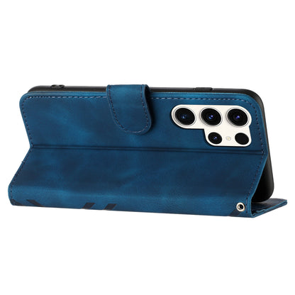 YX0040 For Samsung Galaxy S23 Ultra Phone Case Leather Wallet Stand Imprinted Cover