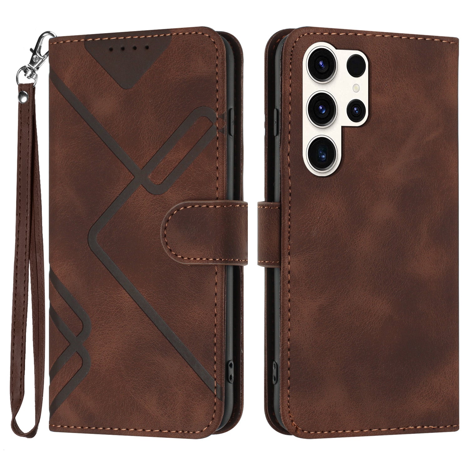 YX0040 For Samsung Galaxy S23 Ultra Phone Case Leather Wallet Stand Imprinted Cover