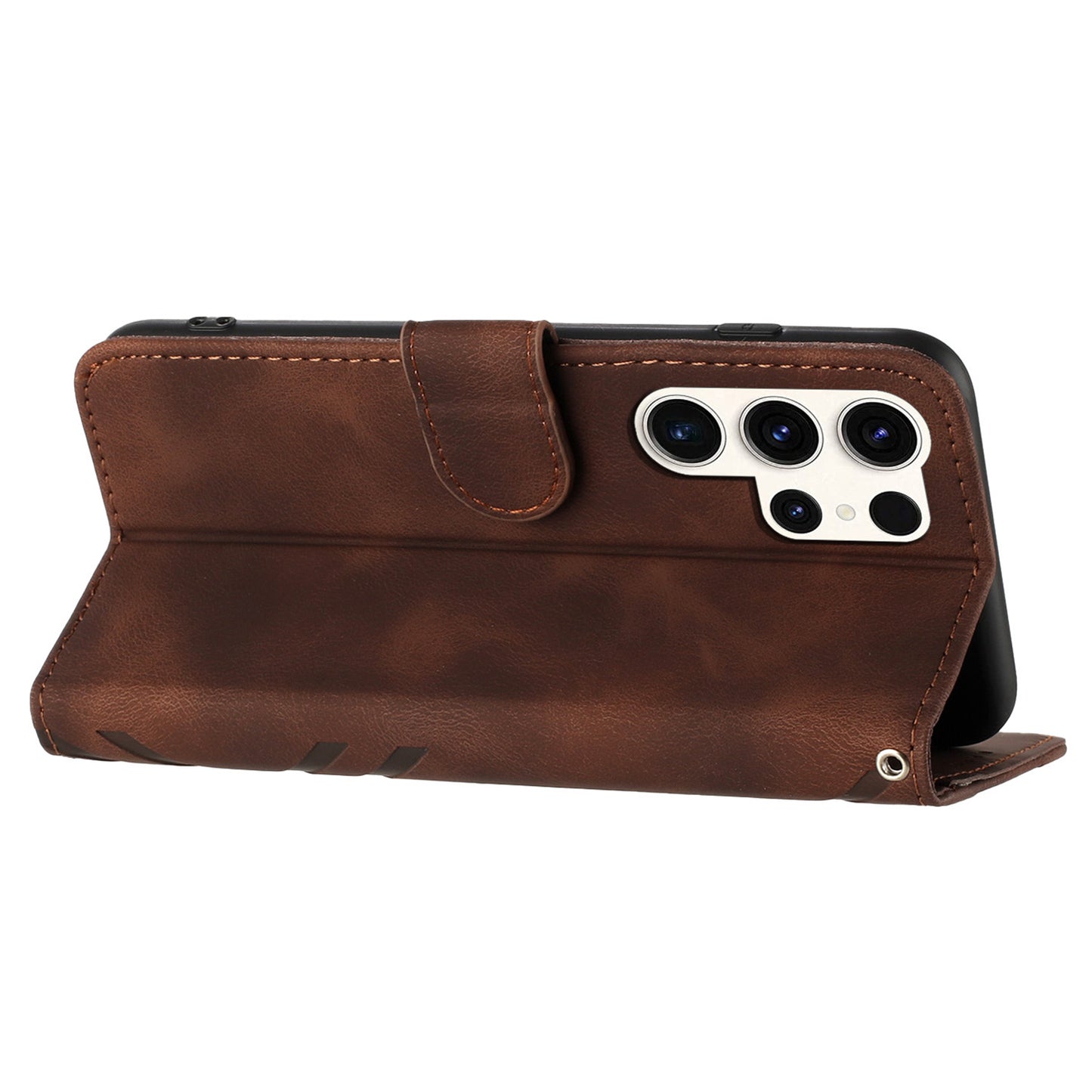 YX0040 For Samsung Galaxy S23 Ultra Phone Case Leather Wallet Stand Imprinted Cover