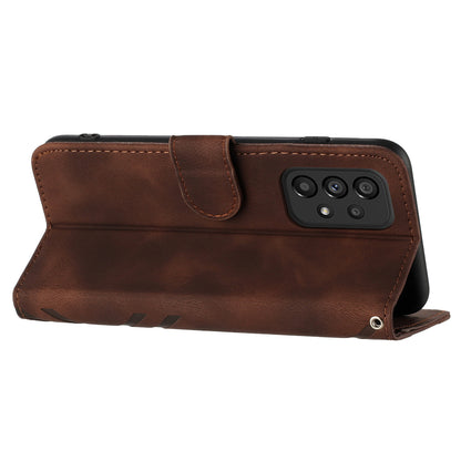 YX0040 For Samsung Galaxy A73 5G Anti-Dust PU Leather Cover Wallet Phone Stand Case with Imprinted Pattern