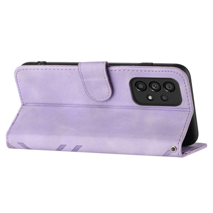 YX0040 For Samsung Galaxy A73 5G Anti-Dust PU Leather Cover Wallet Phone Stand Case with Imprinted Pattern