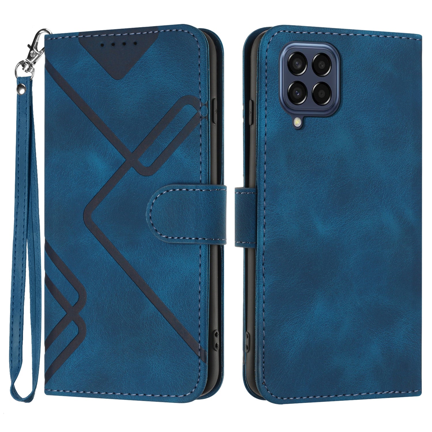 YX0040 For Samsung Galaxy M33 5G (Global Version) Wallet Phone Case Imprinted Pattern PU Leather Phone Stand Cover