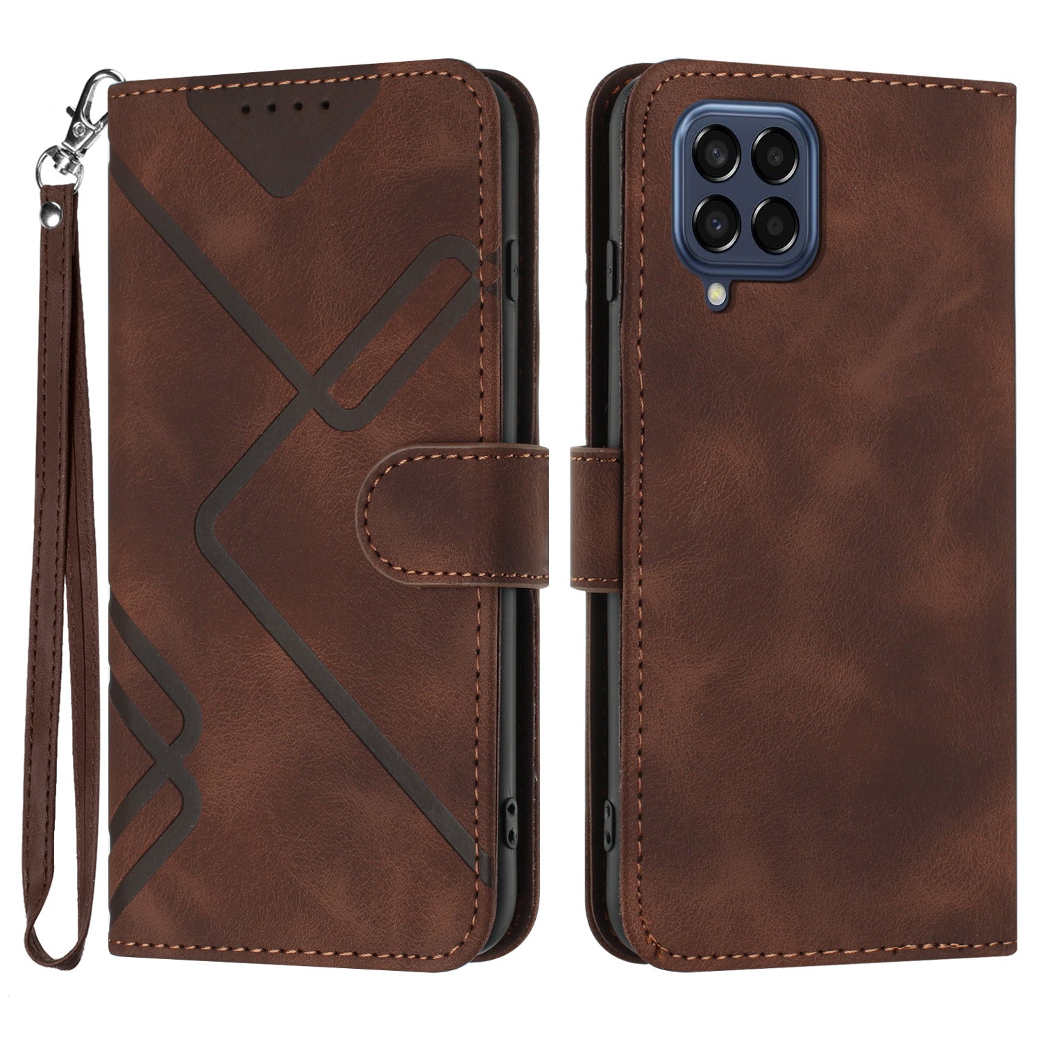 YX0040 For Samsung Galaxy M33 5G (Global Version) Wallet Phone Case Imprinted Pattern PU Leather Phone Stand Cover
