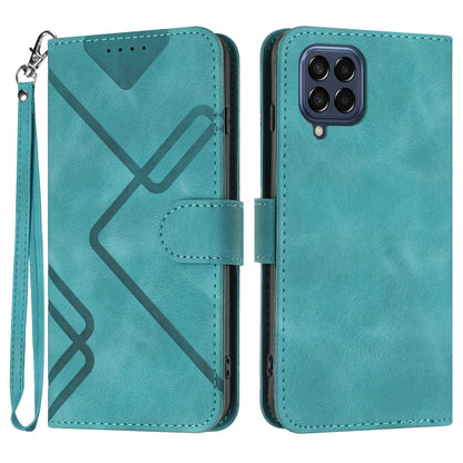 YX0040 For Samsung Galaxy M53 5G TPU+PU Leather Cover Imprinted Pattern Wallet Phone Stand Case