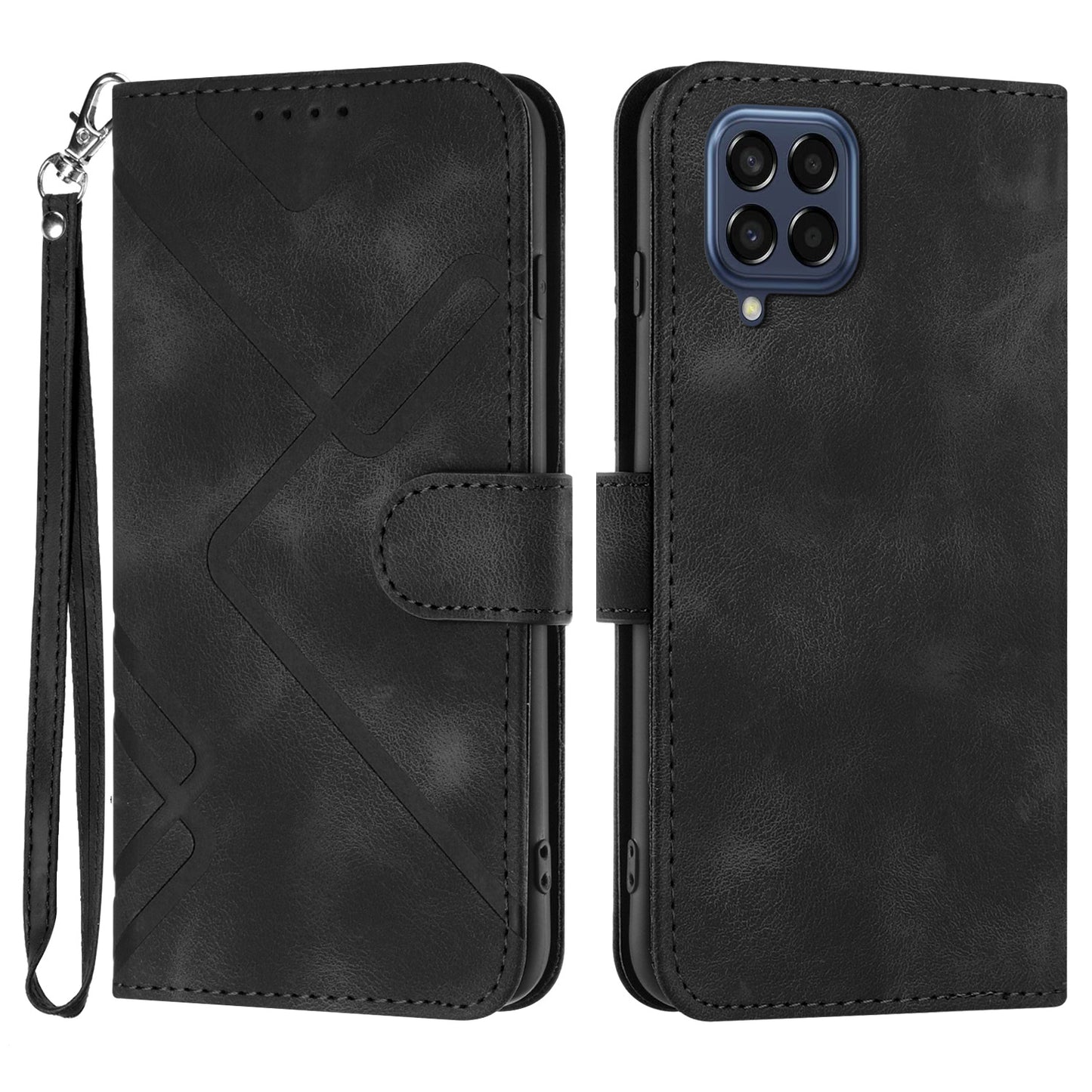 YX0040 For Samsung Galaxy M53 5G TPU+PU Leather Cover Imprinted Pattern Wallet Phone Stand Case