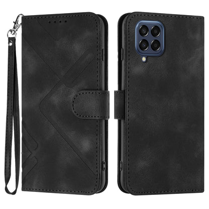 YX0040 For Samsung Galaxy M53 5G TPU+PU Leather Cover Imprinted Pattern Wallet Phone Stand Case