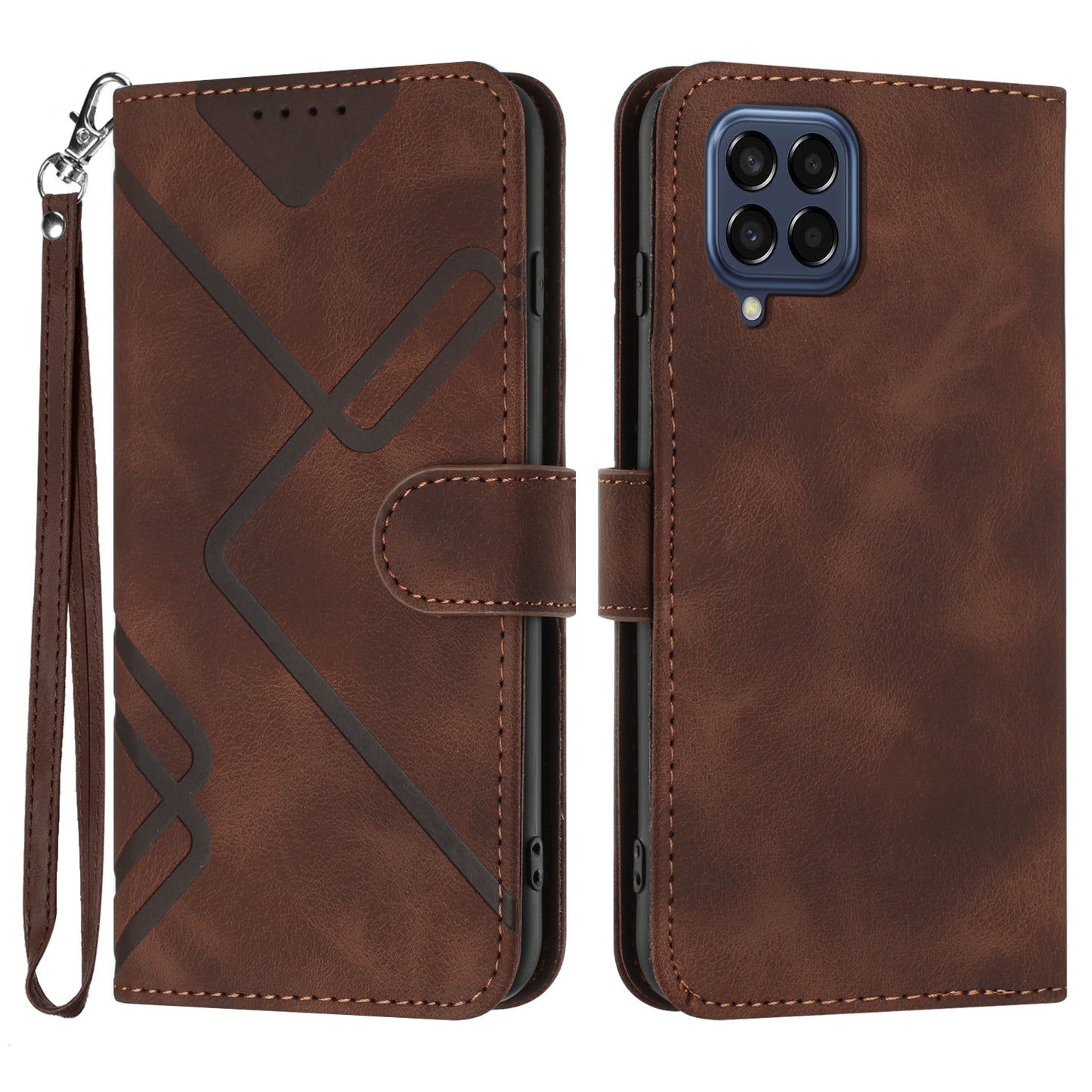 YX0040 For Samsung Galaxy M53 5G TPU+PU Leather Cover Imprinted Pattern Wallet Phone Stand Case