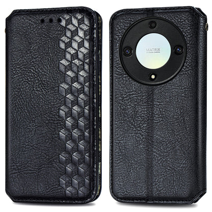 For Honor X40 5G / X9a 5G / Magic5 Lite 5G Rhombus Imprint Shockproof Cover Leather Wallet Stand Phone Case