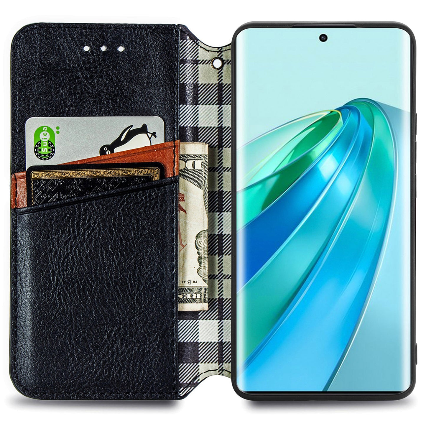 For Honor X40 5G / X9a 5G / Magic5 Lite 5G Rhombus Imprint Shockproof Cover Leather Wallet Stand Phone Case